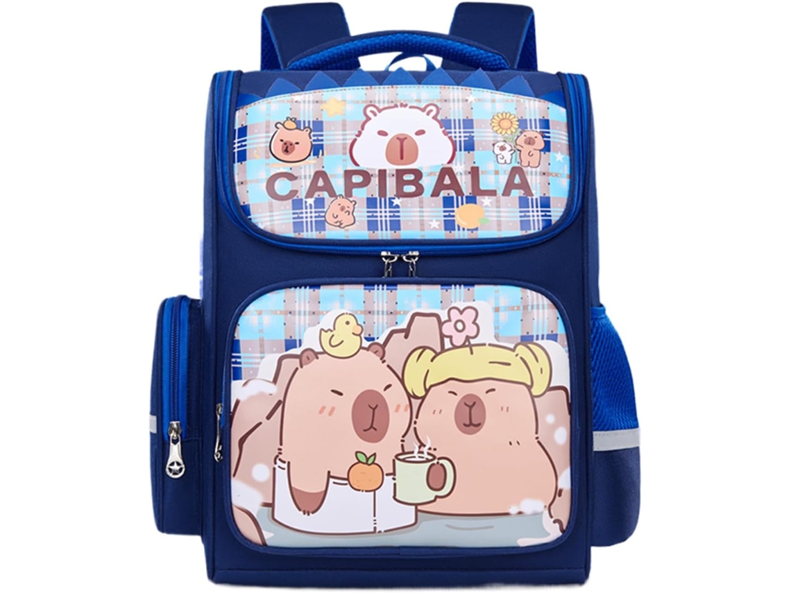 De Nylon Resistente, Compartimento Espaçoso Com Forro Impermeável, Com Desenho Animado, Mochila Capivara