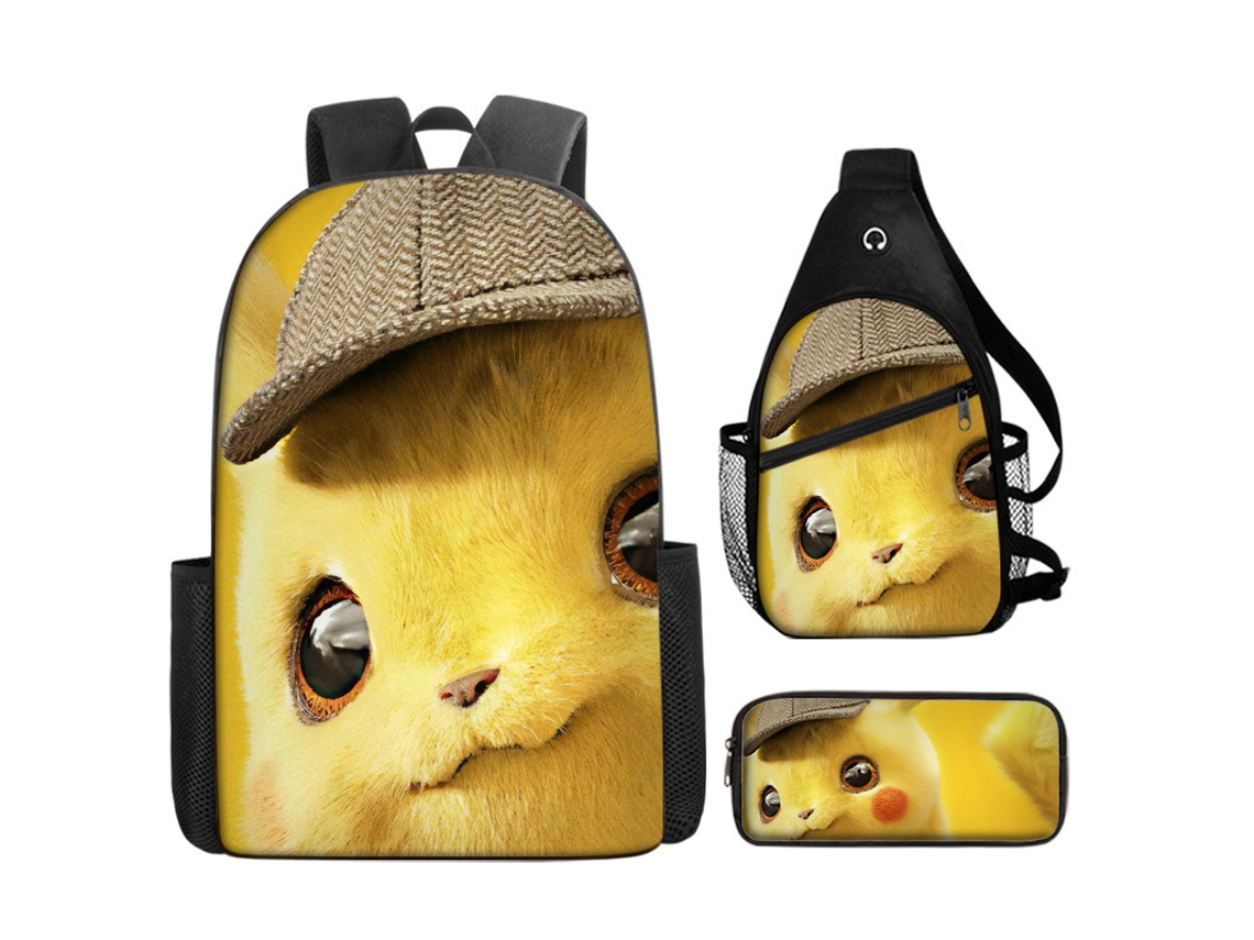 KOHREE Conjunto de Mochila Pikachu de Três Peças