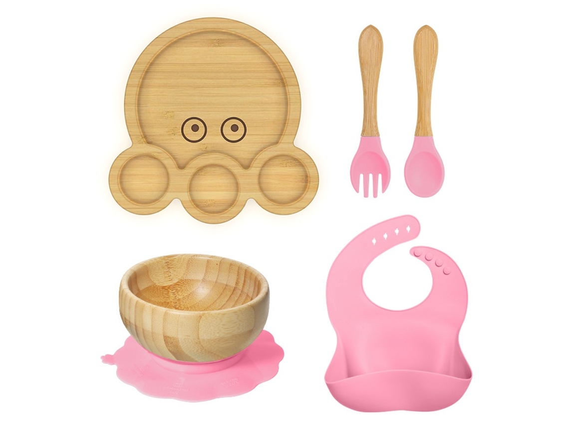 Babete Para Bebé, Macia, Absorvente E Fácil De Limpar, Em Bambu, Cor Rosa, Polvo Elysve