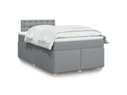 Vidaxl Cama Com Molas/colchão 120x200 Cm Tecido Cinza-claro