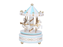 Caixa de música carrossel Merry go round, presente de Natal, casamento, aniversário, azul | S/MARCA