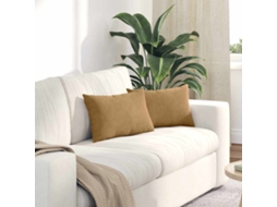 Vidaxl Travesseiros De Sofá 2 Pcs Castanho 50 X 30 Cm