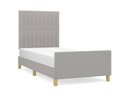 Bed Frame With Headboard, Bed Frames With Headboards Vidaxl Cinzeto Tecido (100 X 200 Cm)