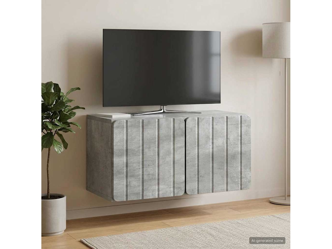 Vidaxl Gabinete De Tv De Parede 59,5 X 31 X 30 Cm Cinzento Cimento