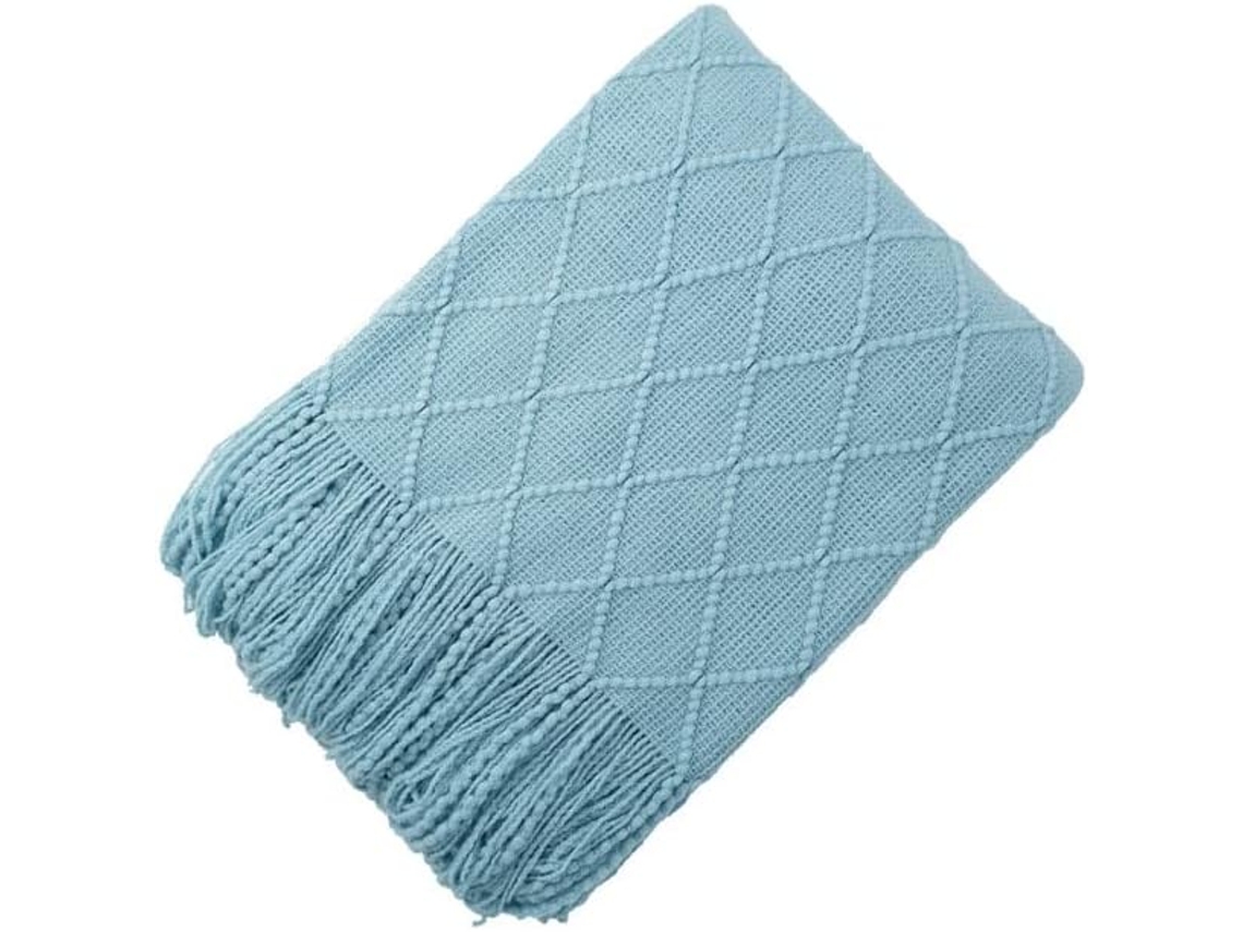 Manta de Tricô Nórdica Mantou para Cama Sofá Viagens Camping Cochilos Toalha Macia Colcha Tapeçaria, Macio, Qu