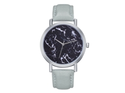 Reloj De Cuarzo Para Parejas Con Correa De Cuero Pu Caja Plata Dial Personalidad Gris
