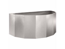 Conjunto 1 Vaso De Exterior Vidaxl Prateado Aço (90 X 45 X 35 Cm)