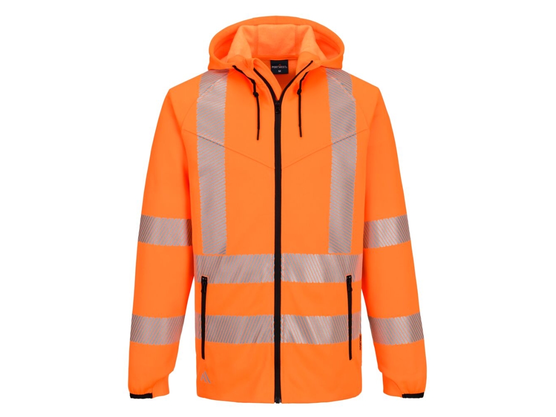 Sweatshirt Com Capuz De Alta Visibilidade Kx3 Sport Com Zíper Naranja / Xl