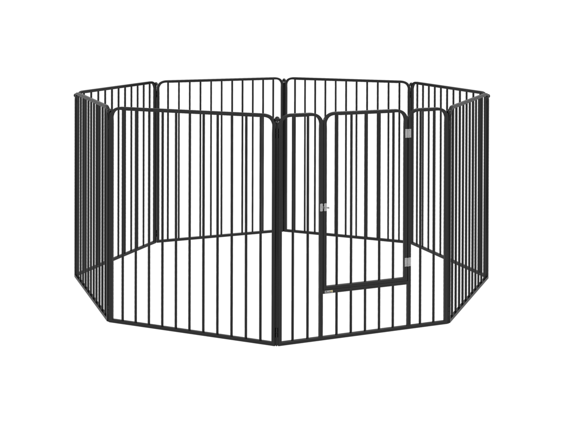 Caixa para cães com 8 painéis modulares, interior e exterior, 164x164x100 cm, preto | S/MARCA