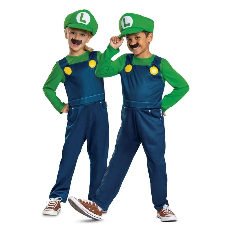 Fantasia infantil Super Mario Bros Luigi tamanho 7/8 158759k 20l Jakks Pacificp25
