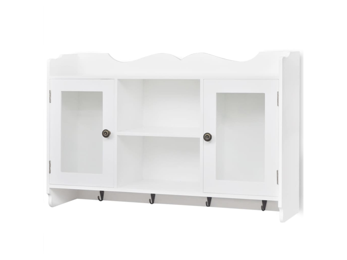Armário de Parede para Exposição de Livros/DVD/Copos MDF Branco MAISON EXCLUSIVE