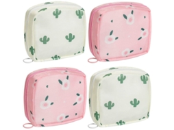 S/MARCA Bolsas de Maquiagem Pequenas, portáteis, com zíper, estampa de plantas