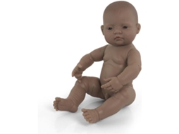 Boneco Miniland Bebê Menino Marrom Com Aroma De Baunilha 40 Cm