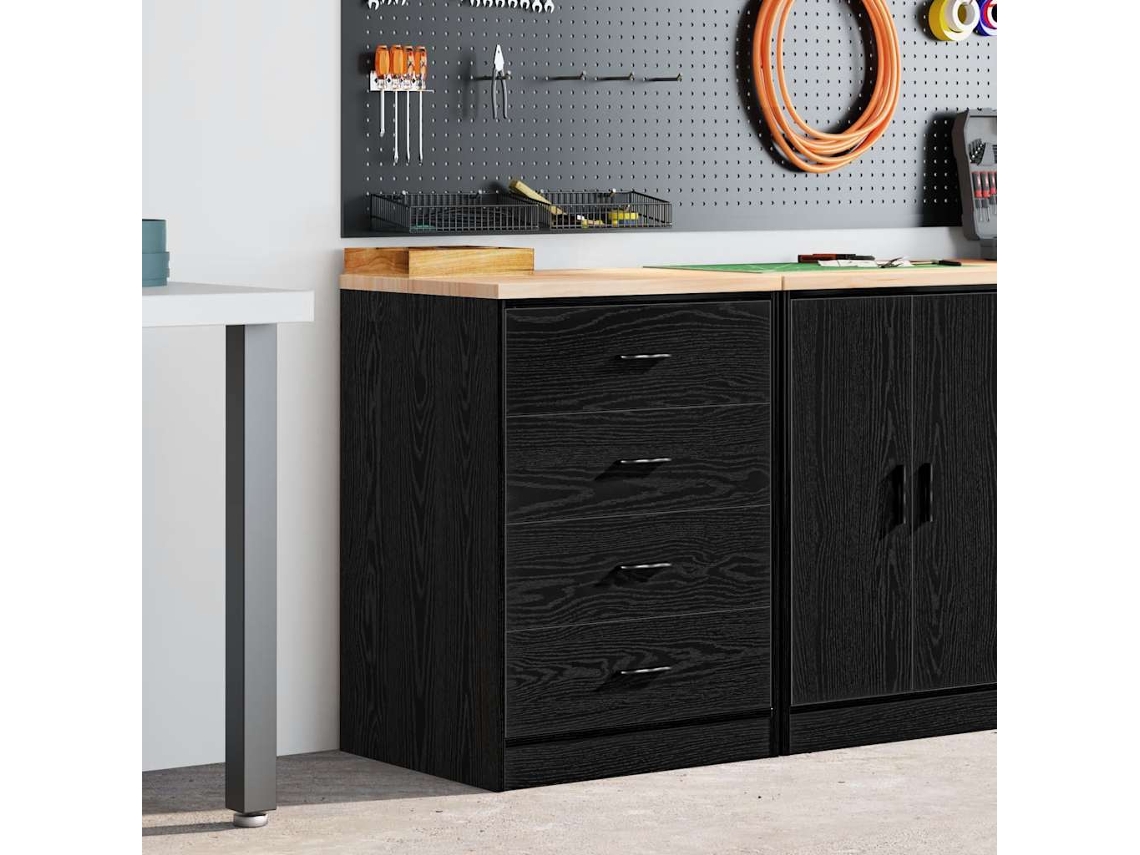Vidaxl Armário De Arrumação De Garagem Preto 60x51x85 Cm