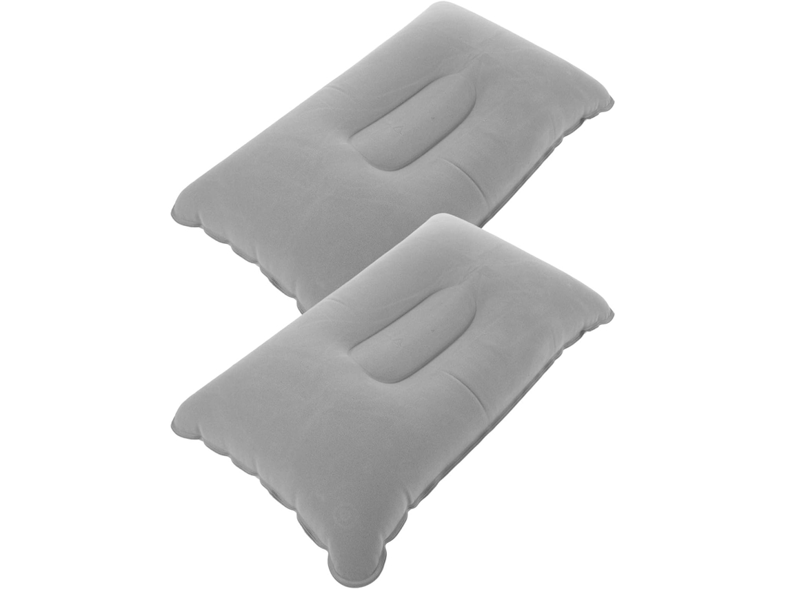 Conjunto de 2 Travesseiros Viagem Infláveis em Pvc com Capa Veludo Macio, Travesseiro Portátil para CHABERLU
