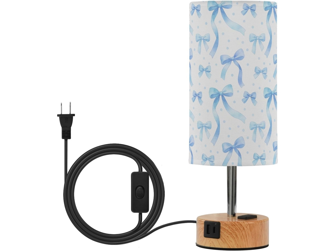 Abajur De Mesa Pequeno Junzan Com Portas Usb C + A, Lâmpadas Incluídas, Ideal Para Mesa De Cabeceira