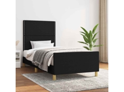 Vidaxl Estrutura de Cama Sem Colchão 100x200 Cm Tecido Preto