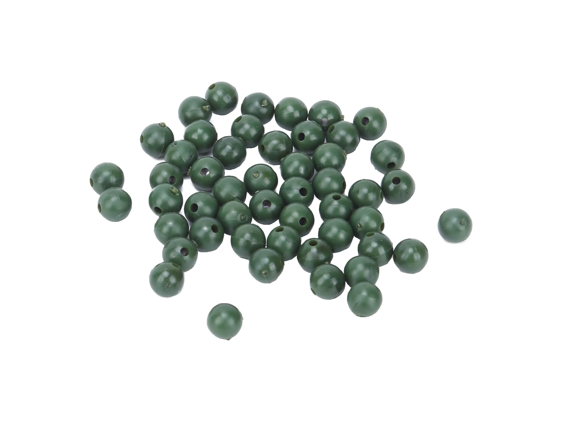 50 Peças Feijões de Espaço 8mm Silicone para Pesca Verde