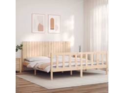 Vidaxl Estrutura De Cama Super King Size Com Cabeceira Madeira Maciça