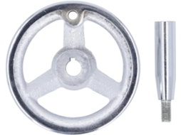 Volante Torno Durável em Ferro Fundido Cromado, Volante 3 Raios para Fresadora 12x100mm, CHABERLU
