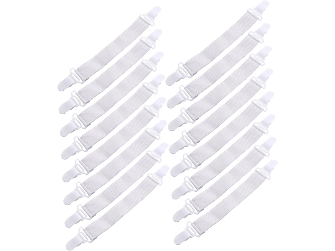 Conjunto de 16 Fivelas Práticas e Antiderrapantes para Lençóis, Feitas Plástico Ecológico. Ideais CHABERLU