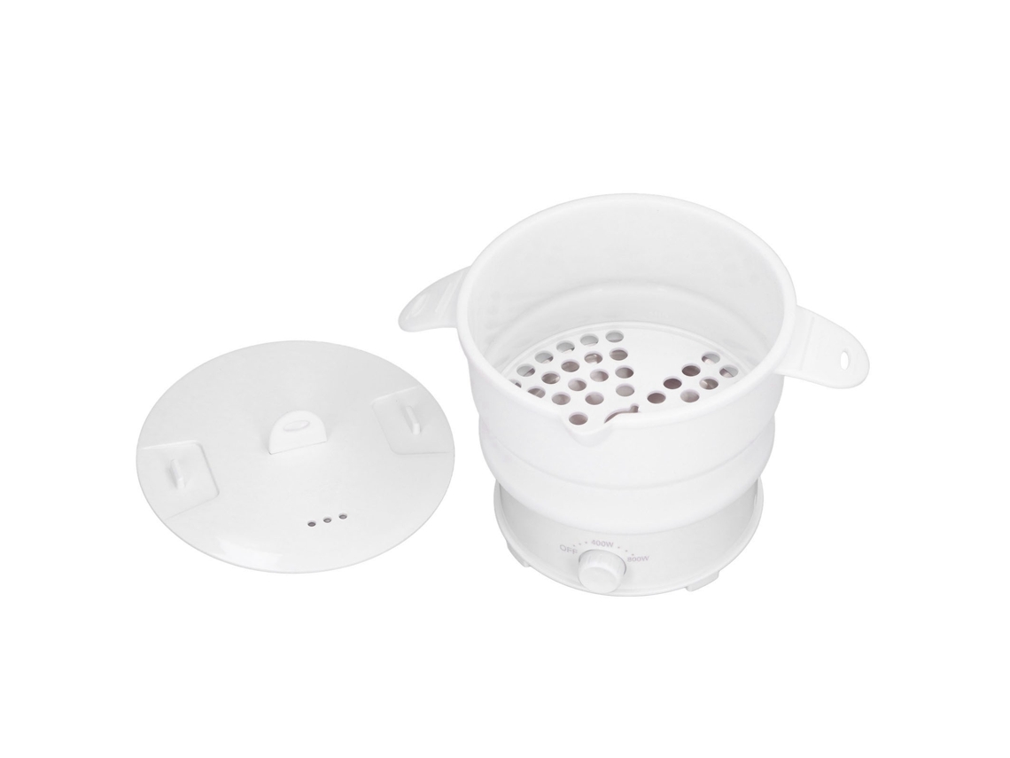 Panela elétrica dobrável 800w 1.2l multifuncional para viagem acampamento cozimento com grelha de vapor