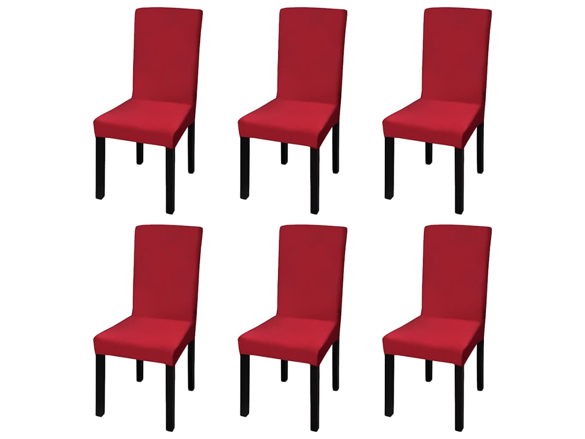 Vidaxl 6 Pcs Capas Extensíveis Para Cadeiras Bordô