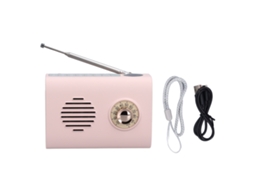 Ats altavoz Bluetooth Mini Solar Portátil com Rádio e Luz Sem Fio para Exterior Rosa