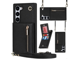 Capa Traseira Quadrada Com Zíper E Formato Transversal Em Tpu+pu Para Samsung Galaxy S23+ 5g