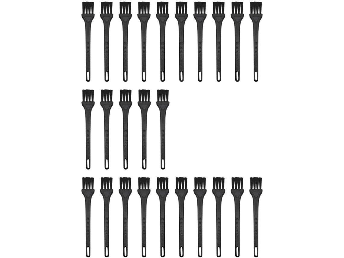 Conjunto De 25 Mini Escovas Limpeza Popetpop, Em Pp E Nylon Pretos