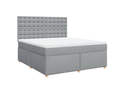 Cama com Molas/Colchão 180x200 Cm em Tecido Cinzento Claro MAISON EXCLUSIVE