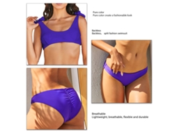 Biquíni de Duas Peças Roxo Sem Costas Tamanho L