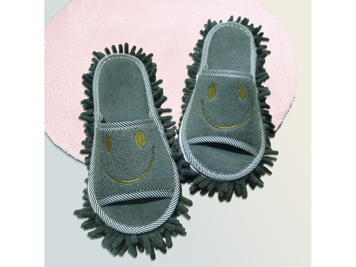 Chinelos MDUG laváveis com carinha, cinza