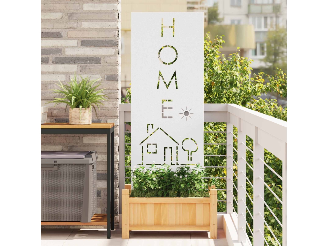 Vidaxl Tela De Privacidade Para Jardim Fretwork Branco 50 X 140 Cm