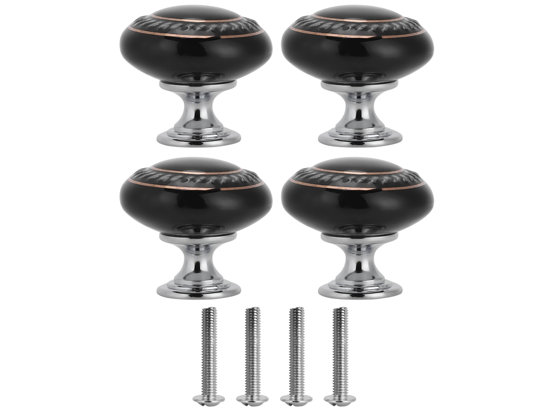 Conjunto de 4 Alças de Cerâmica Moderna com Anel Dourado Duplo Primerox