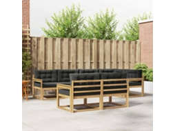 Vidaxl Conjunto De Sofás Para Exterior 6 Pcs Branco E Antracite