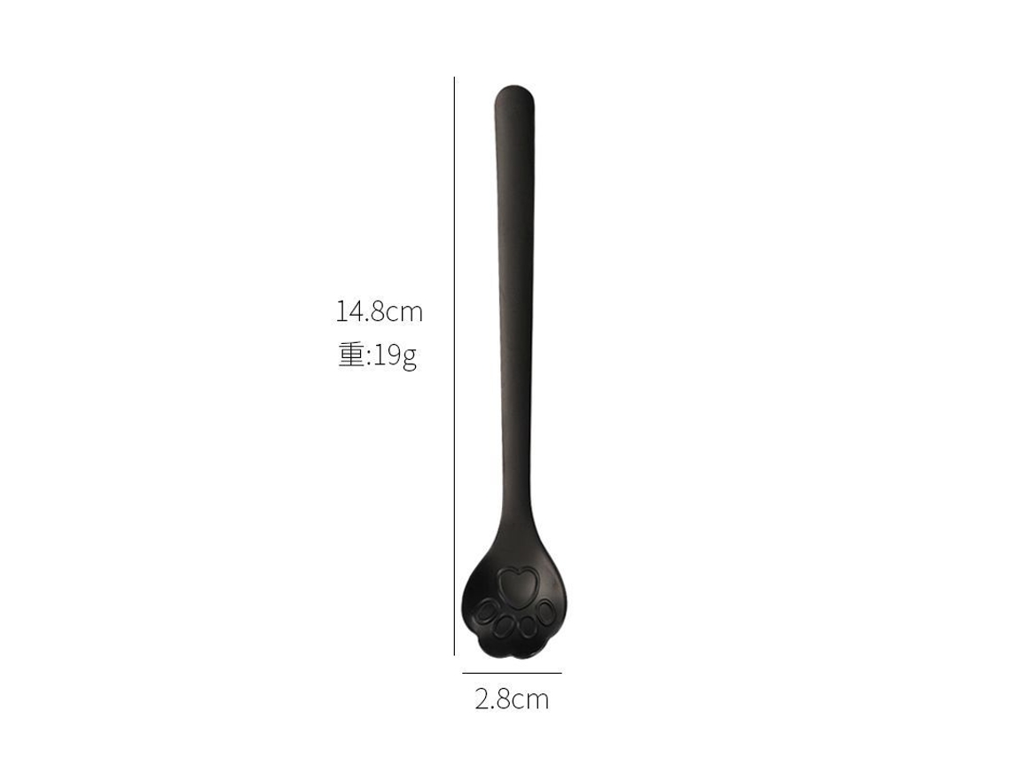 2026 colher de Unha de Gato 8 Peças Aço Inoxidável 18/10 5,9 Polegadas Café Gelado Sobremesa Preto