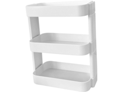 Prateleira De Mesa Em Abs Branco Com 3 Camadas Para Organizar Cosméticos E Outros Itens Na Cozinha Ou No Quarto