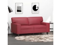 Sofá De 2 Lugares De 120 Cm De Couro Artificial Vermelho Tinto Wsd469025 Adorável Casa