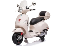 Moto Vespa Gt Elétrica Para Crianças - Bateria De 7.2v - 3 A 6 Anos - Com Bagageira - Branco