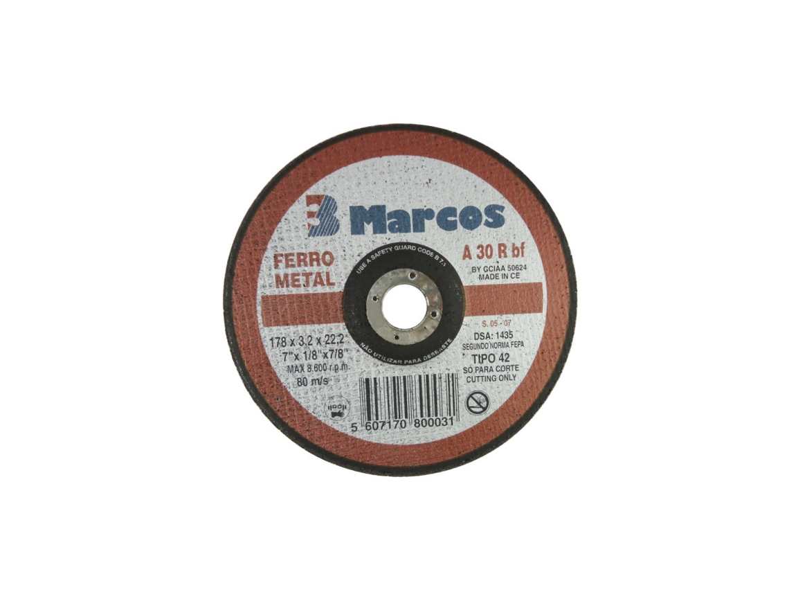 Disco De Corte De Metal 3marcos Ø178x3,2mm