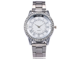 Relógio de Pulso Feminino Vansvar com Pulseira de Aço, Números Romanos e Strass