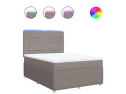 Box Spring Bed, Box Spring Beds Vidaxl Cinzento-acastanhado Tecido (160 X 200 Cm)