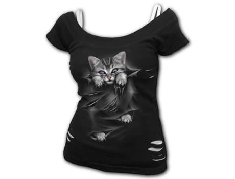 T-shirt Bright Eyes  SPIRAL (L - Algod?o - Preto)