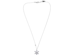 Colar Com Pingente De Floco De Neve Em Prata De Lei 925, Corrente Clavicular Em Platina Branca, Joia Feminina Elegante.