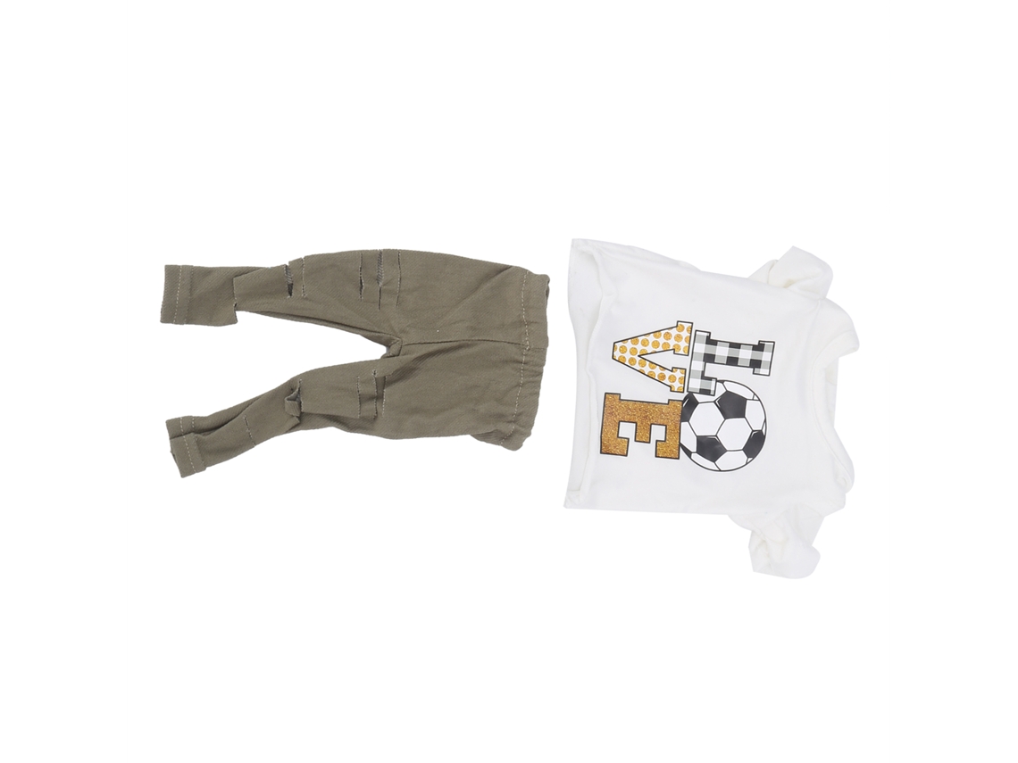Primerox conjunto de Roupas para Boneca 18 Polegadas Camisa Manga Curta e Calças Qd18‑050
