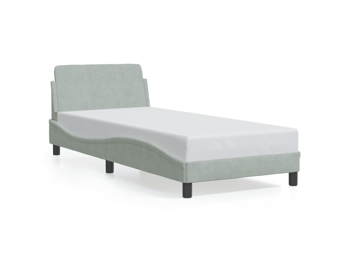 Bed Frame, Bed Frames Vidaxl Cinzeto Veludo (90 X 190 Cm)