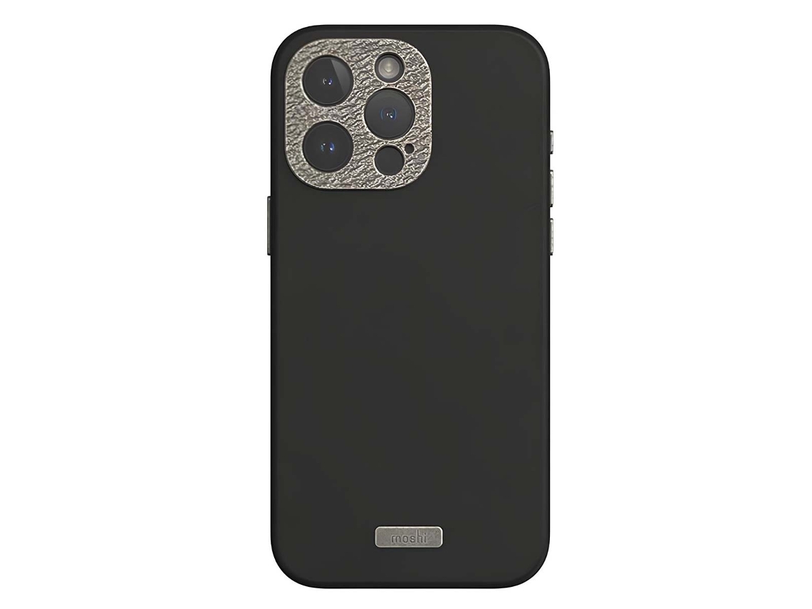 Moshi Capa De Couro Slim Para Iphone 15 Pro Compatível Com Magsafe Preto
