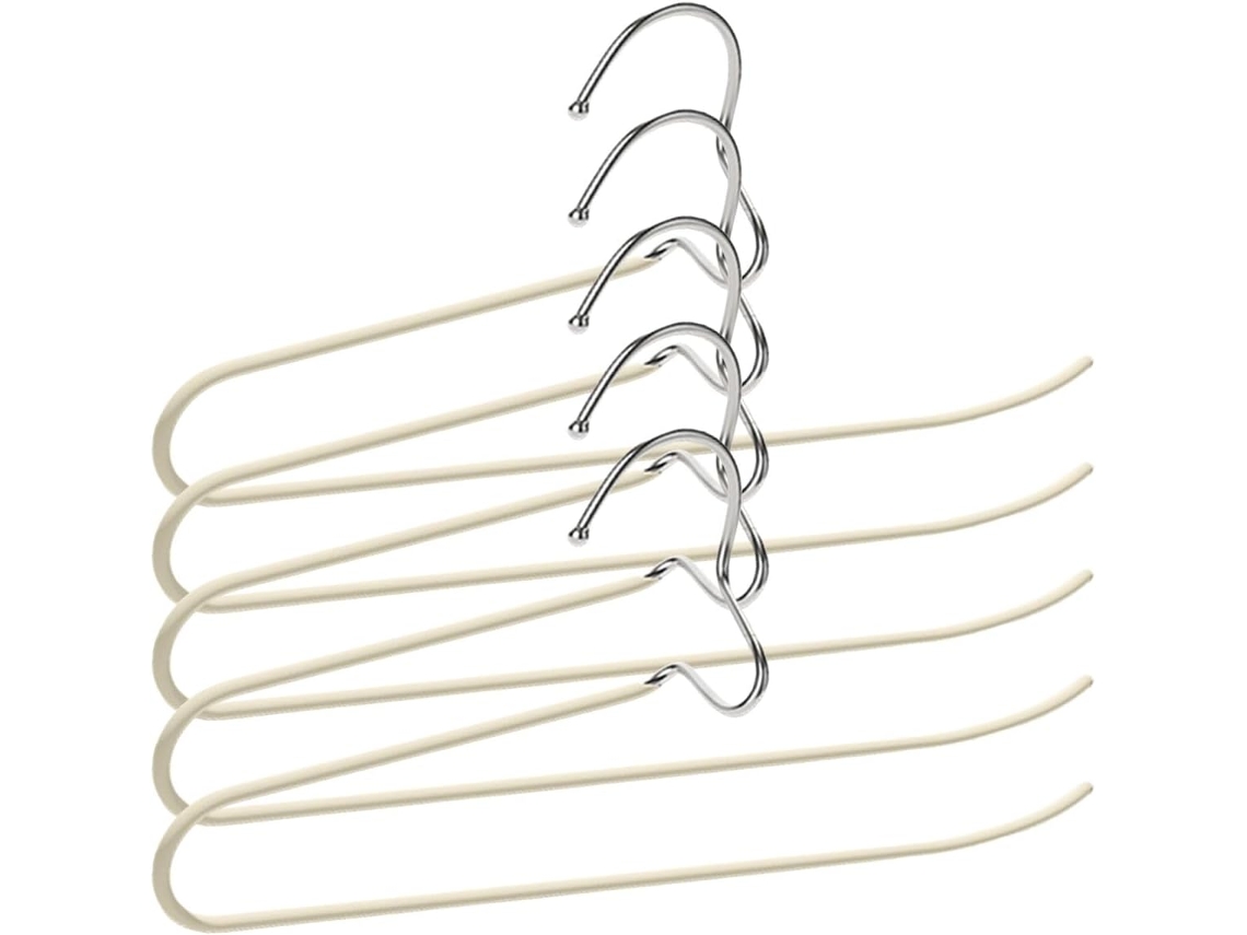 Conjunto De 5-cabides Flexíveis Para Calças, Resistentes E Antiderrapantes, Que Economizam Espaço No Quarto E Na Varanda