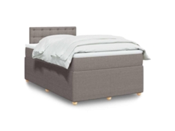 Vidaxl Cama com Molas/colchão 120x200 Cm Tecido Castanho acinzentado